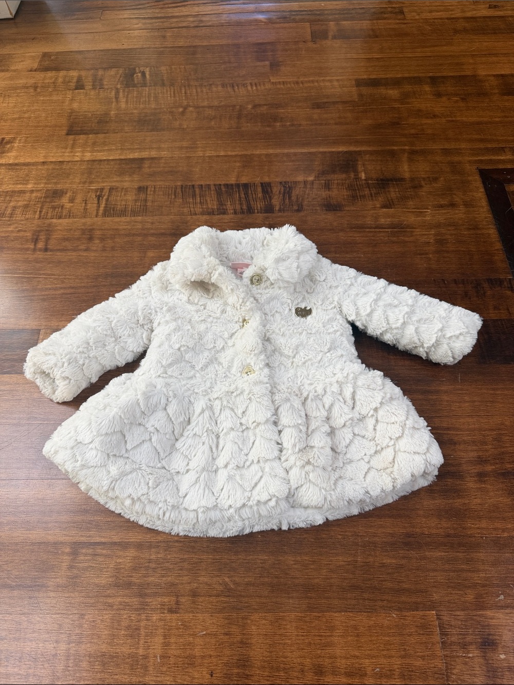 Juicy Cozy Cream Faux Fur Baby Coat - Girls